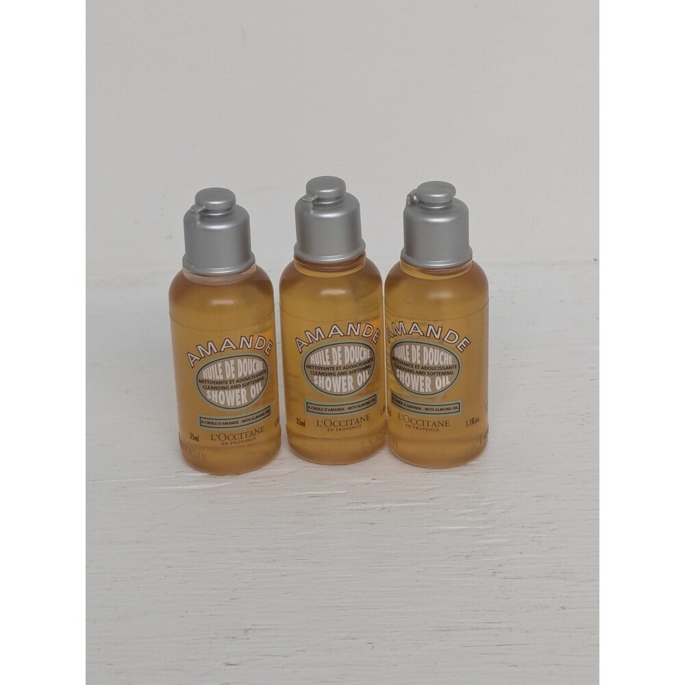 Lot 3 L'Occitane En Provence Amande Shower Oil gel Natural Almond Oil 1.1 oz
